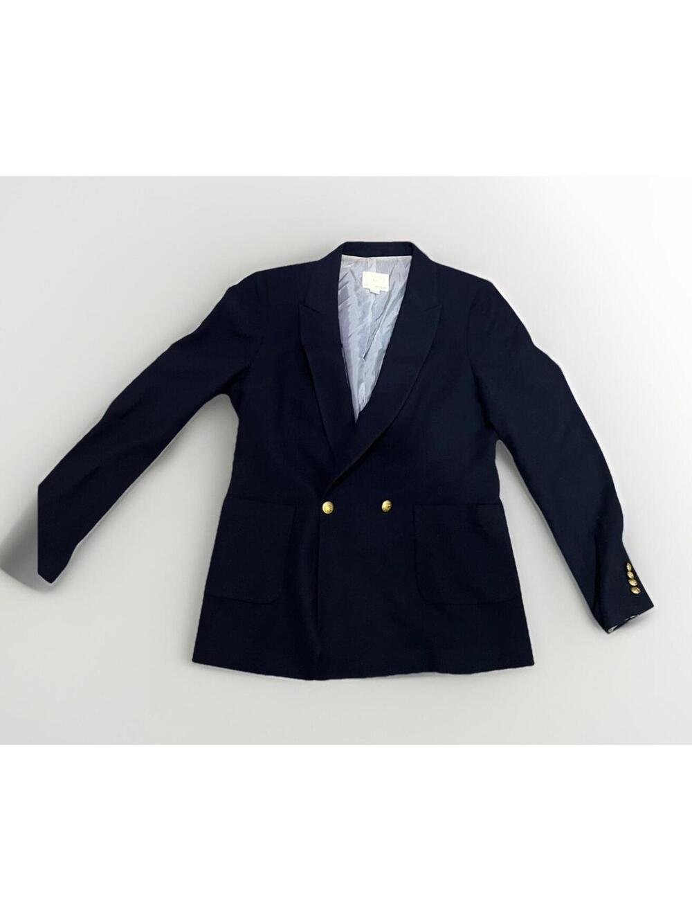 Boy Band of Outsiders Blazer Womens US 5 Navy Gold Button Wool Jacket
